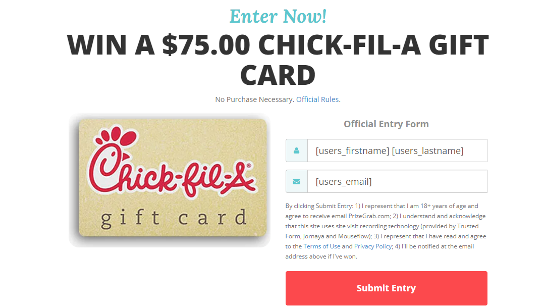 Win a $75 Chick-Fil-A Gift Card – Enter Now!